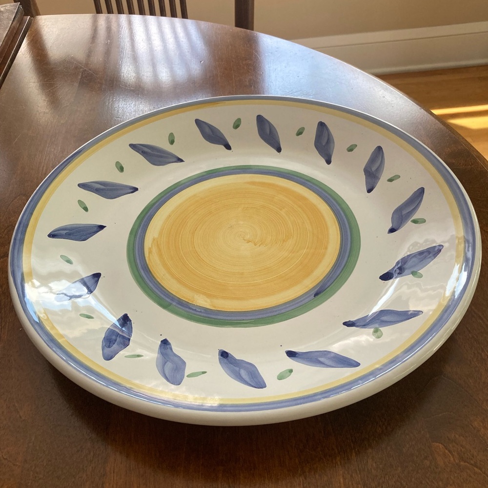 Williams Sonoma Yellow and Blue Serving Platter